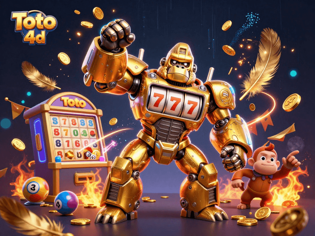 Engage in Toto 4d with an explosive gambling-themed illustration showcasing vibrant lottery elements.