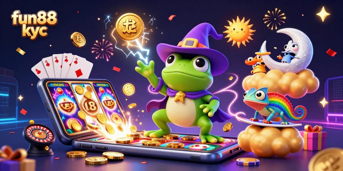 Chơi cá cược hấp dẫn với fun88 kyc trên nền trang thực tế ảo và biểu tượng game ấn tượng.
