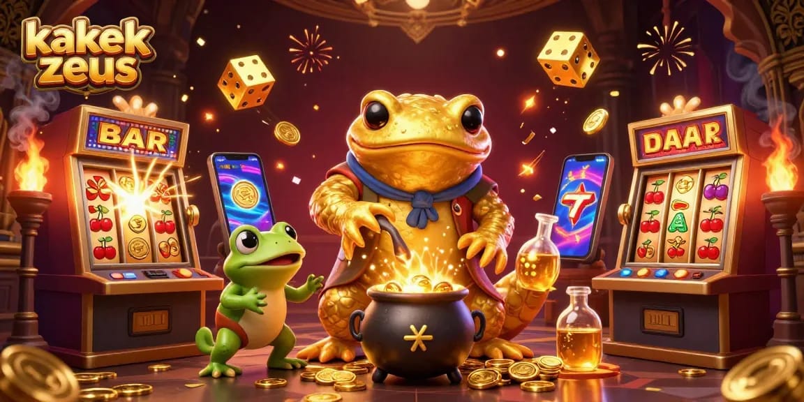 Experience the thrill of kakek zeus with an energetic slot machine scene bursting with golden rewards.