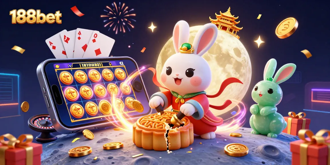 Experience exciting gaming moments with 188bet through a lively 3D casino illustration.