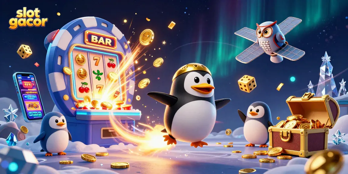 Experience thrilling slot gacor gameplay with icons and characters in a vibrant 3D illustration.