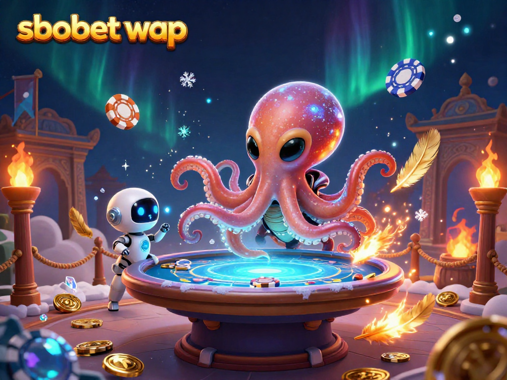 Play and win with sbobet wap in thrilling cosmic poker surrounded by exciting casino elements.