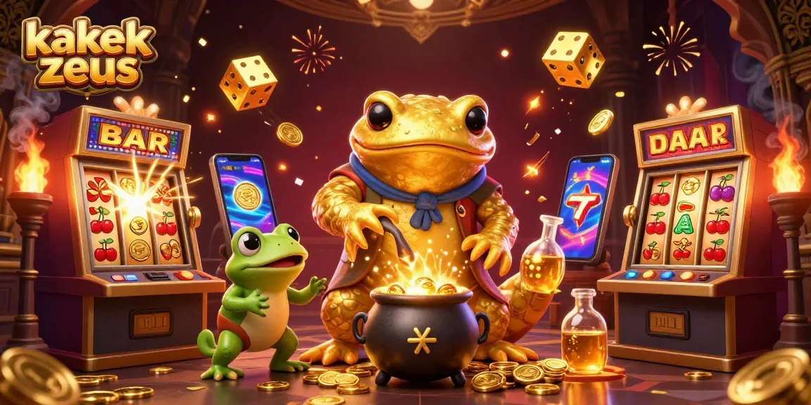 Experience the thrill of kakek zeus with an energetic slot machine scene bursting with golden rewards.