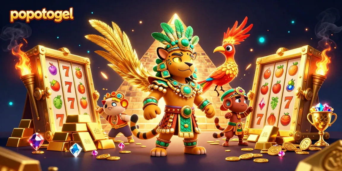 Play thrilling games at popotogel with massive jackpots and vibrant slot reels, showcasing dynamic casino action.