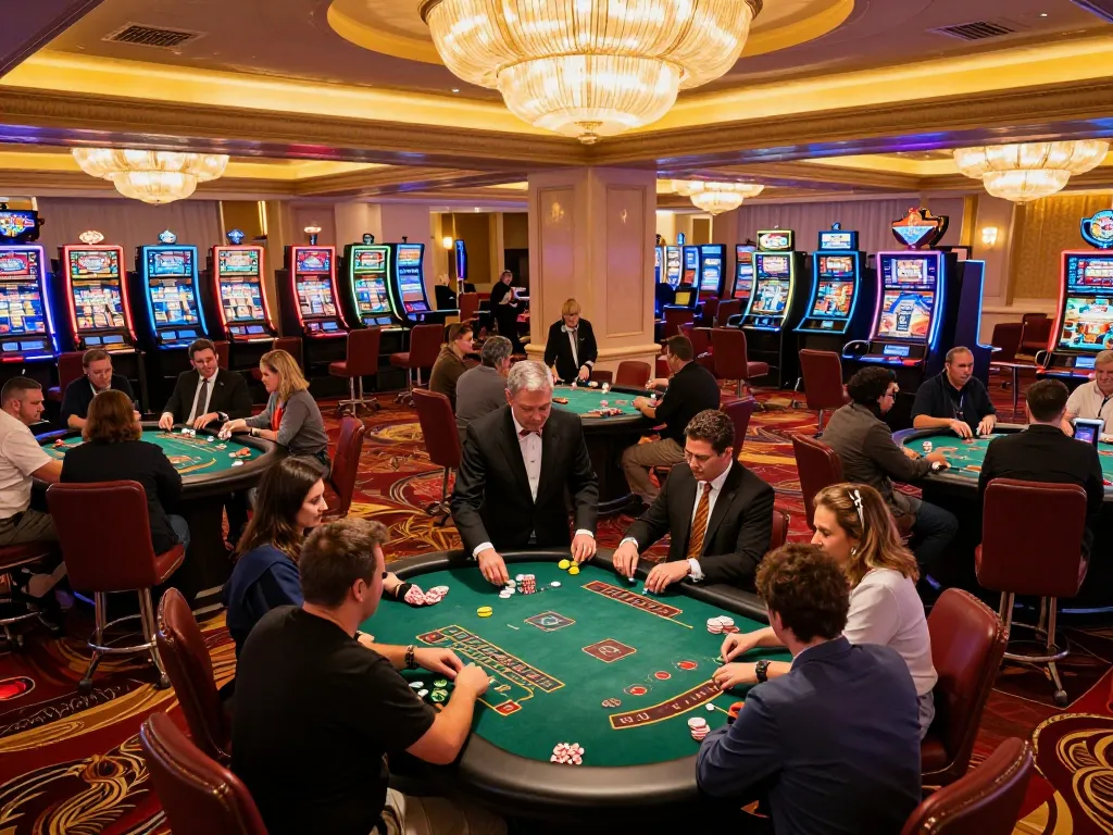 Players strategizing wins at du88 blackjack tables in a lavish casino environment