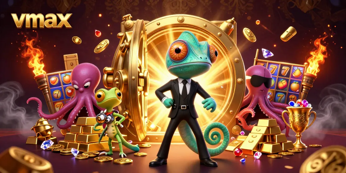 Experience thrilling action at vmax with a chameleon agent amidst gold and slots.