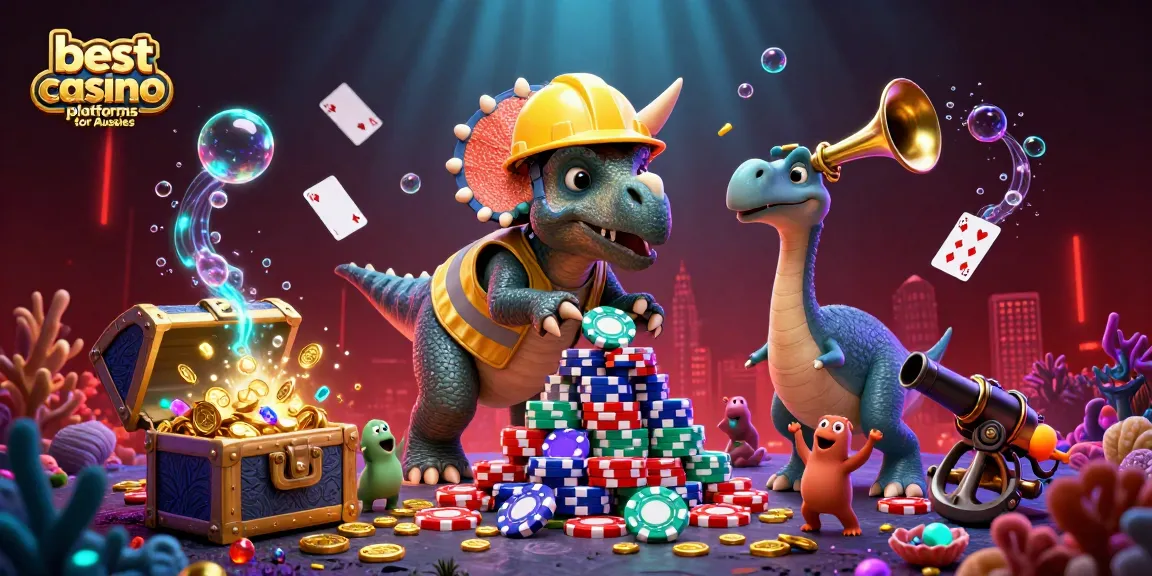 Experience vibrant fun at the best casino platforms for Aussies with cheerful characters and gaming elements.