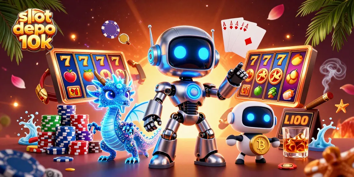 Engage with slot depo 10k by spinning vibrant reels for jackpots in a dynamic casino scene.