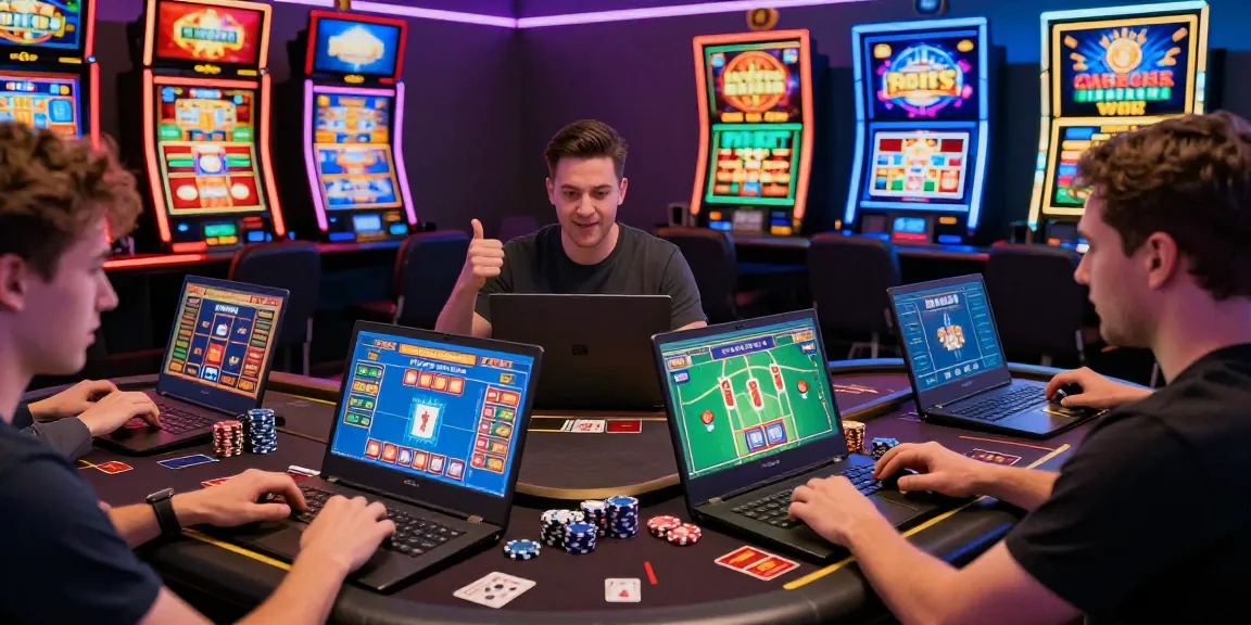 Exciting scene of players enjoying credit card online casinos with vibrant game graphics and strategic gameplay.