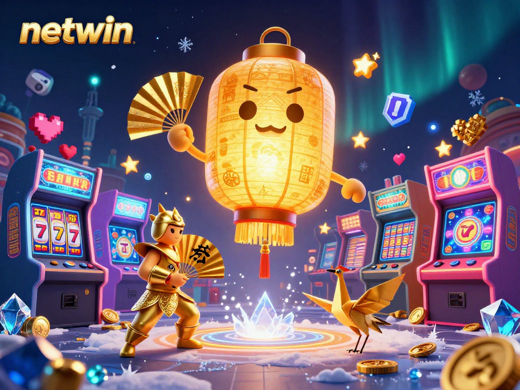 Engage with netwin's vibrant casino experience, featuring a golden spirit, exciting game elements, and lucky symbols.