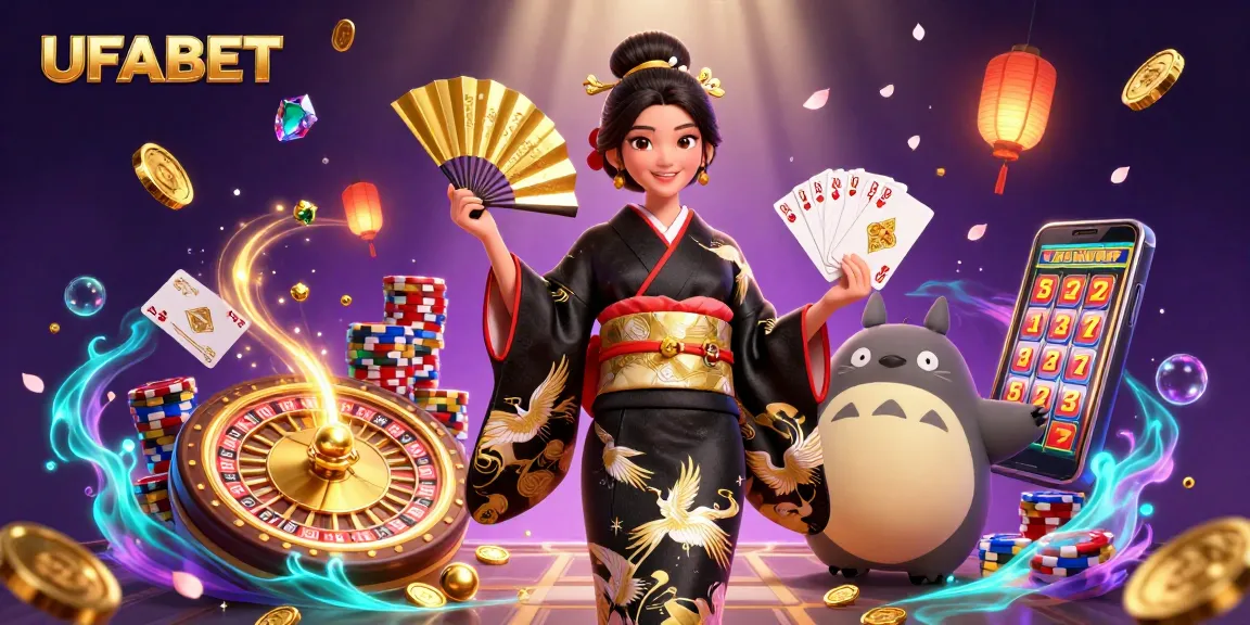 Experience thrilling gameplay at UFABET with vibrant casino elements and charming characters.