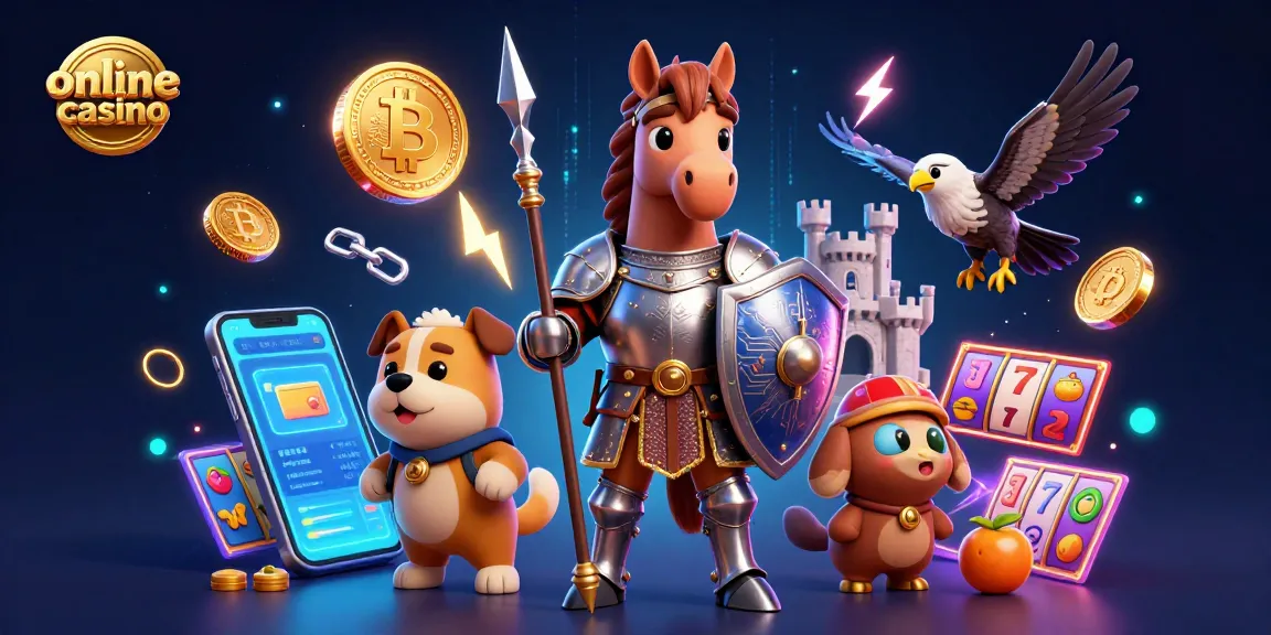 Engage in thrilling online casino action with medieval characters and dynamic crypto elements.