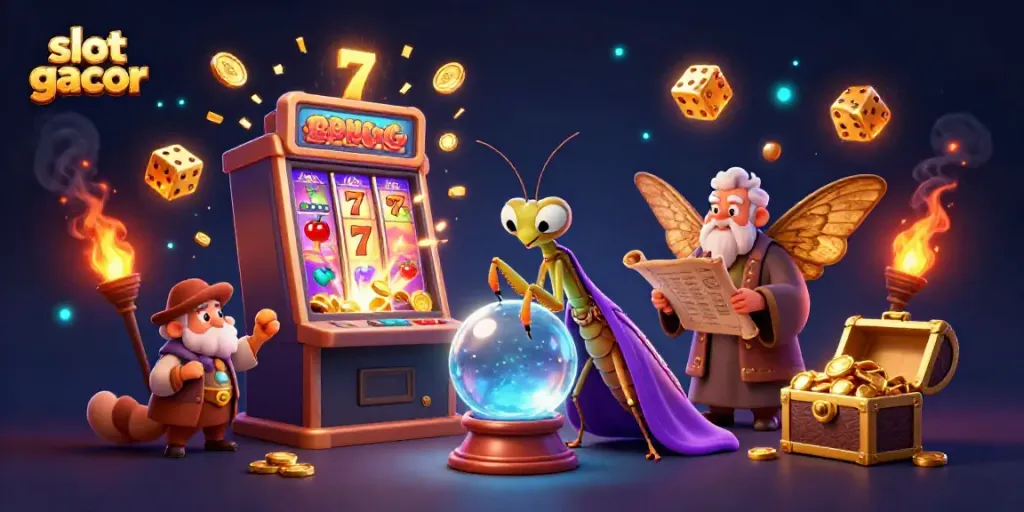 Memainkan slot gacor sambil menikmati pengalaman jackpot besar dengan simbol keberuntungan dan koin emas.