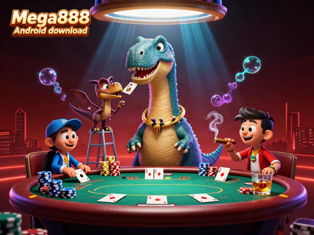 Engage with exciting Mega888 Android download featuring dynamic characters in a vibrant casino setting.