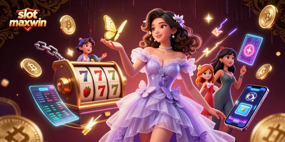 Rasakan sensasi slot maxwin dengan ilustrasi kasino 3D yang menarik penuh dengan elemen berwarna-warni.
