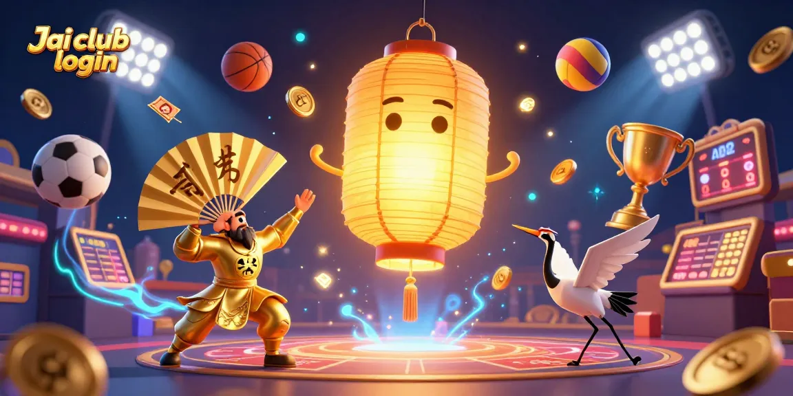 Engage with Jai club login, floating lantern spirit in dynamic casino scene packed with elements.