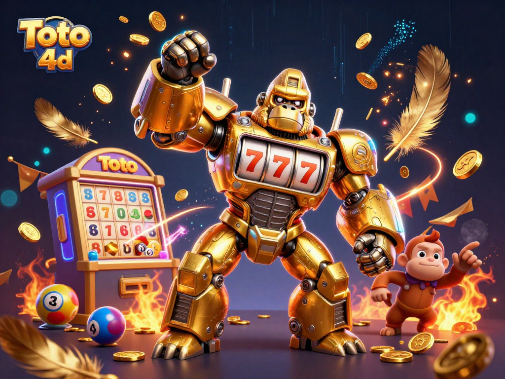 Engage in Toto 4d with an explosive gambling-themed illustration showcasing vibrant lottery elements.