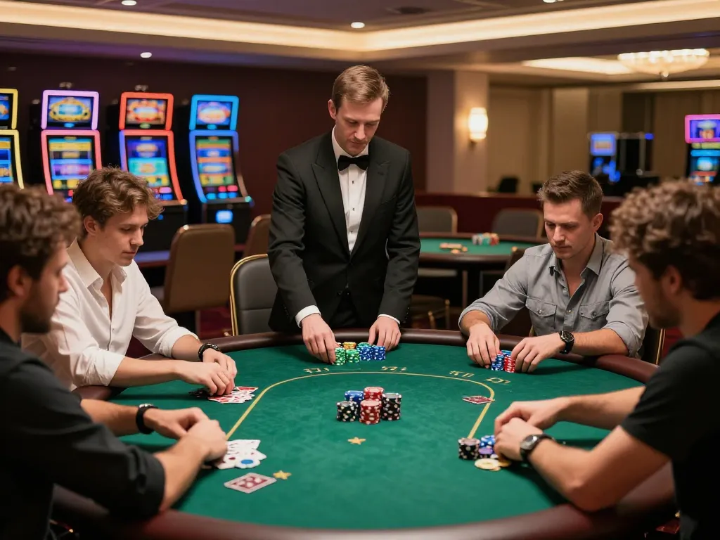 Phòng poker Hitclub hăm hở giới thiệu người chơi cạnh tranh và lập chiến lược trong một trận đấu căng thẳng.