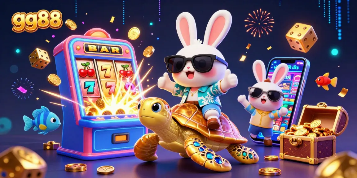 Experience the thrilling joys of gg88 with vibrant casino games and lucky characters in a colorful scene.
