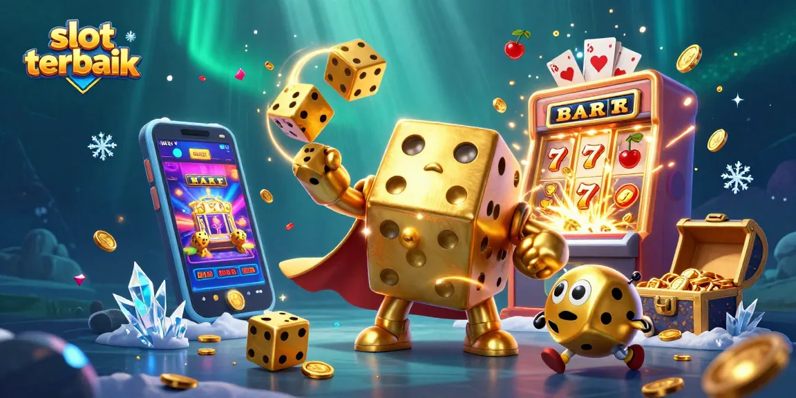Experience thrilling wins at slot terbaik with dynamic gaming elements in an exciting 3D illustration.