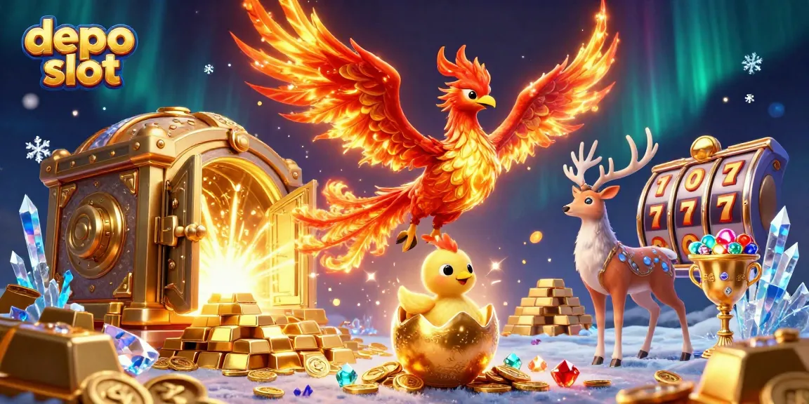 Experience the excitement of depo slot with vibrant animations and precious gems in this captivating illustration.