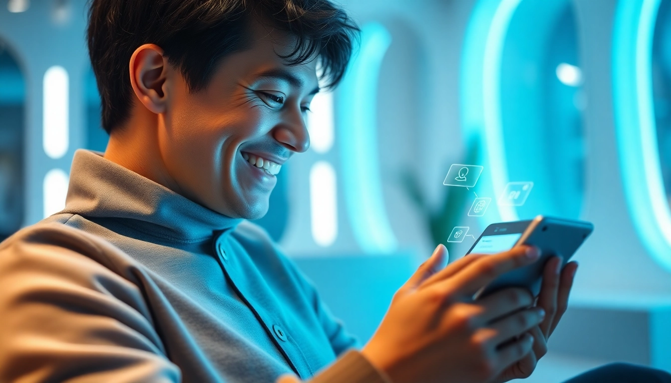 Engaging with Crushon AI chatbot in a futuristic digital space.