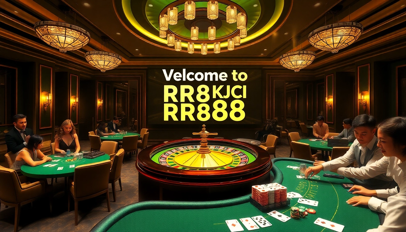 Players engaging in thrilling casino games at RR88 KJC, showcasing excitement and elegance.