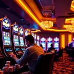 Experience seamless gaming with Batman138 login amid vibrant slot machines and poker action.