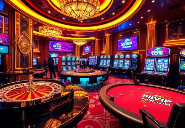 Exciting casino scene featuring roulette and poker at 68VIP.COM for gamblers.